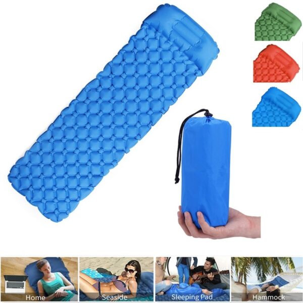 Ultralight Outdoor Inflatable Cushion Sleeping Pad Picnic Compact Camping Mat Air Pad alang sa Camping Hiking Travel