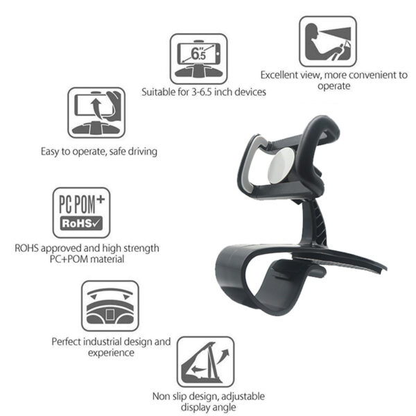 O le Universal Dashboard Car Phone Holder Easy Clip Mount Stand Car Phone Holder GPS Display Bracket Classic 4 2