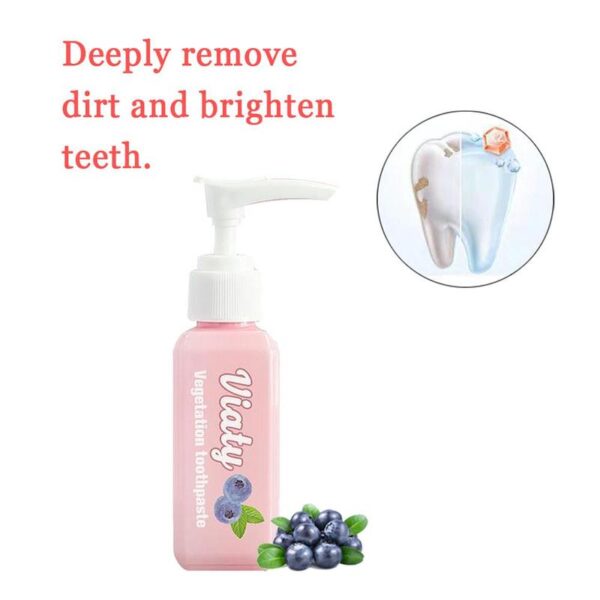 100 ml Push Type Myrtille Végétation Dentifrice Blanchiment Des Dents Santé Beauté Outil Dentaire Soins Bucco-dentaires Facile Sûr 3
