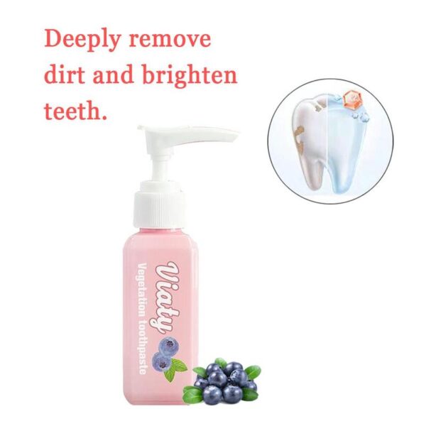 100ml Push Type Blueberry Vegetation Toothpaste Niho Whitening Health Beauty Mea Hana niho mālama waha mālama maʻalahi 3