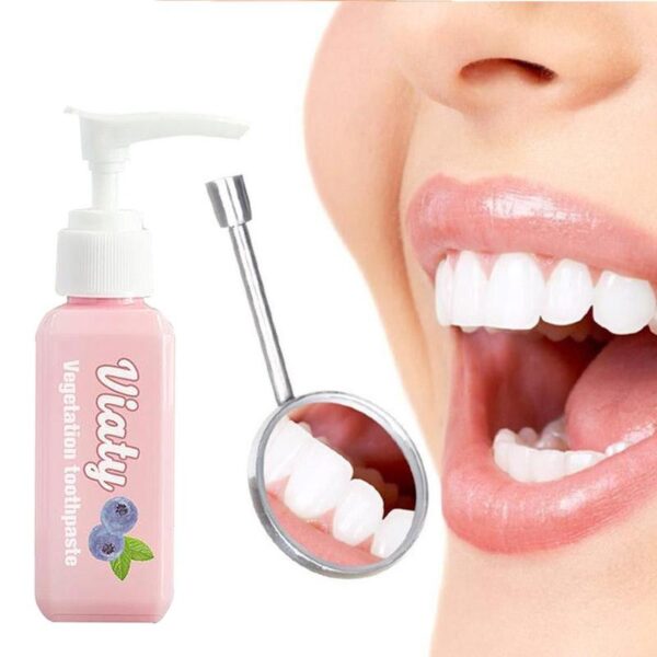 100ml push tipo mirtilo vegetação creme dental clareamento saúde ferramenta de beleza dental cuidado oral fácil seguro 4