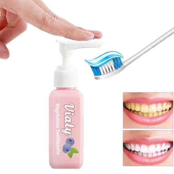 100ml push tipo mirtilo vegetação creme dental clareamento dos dentes ferramenta de beleza saúde dental cuidado oral fácil seguro