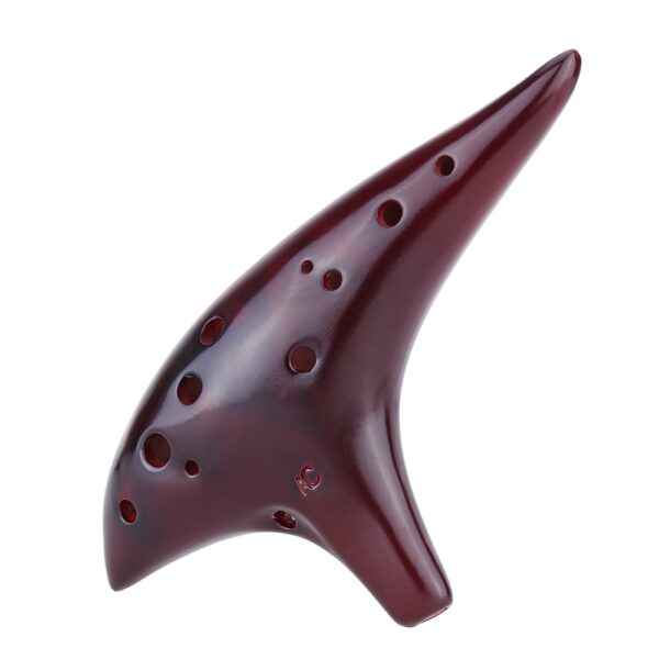 12 Holes Ceramic Ocarina Flute Alto C Smoked Burn Submarine Style Musical Instrument with Music Score 11