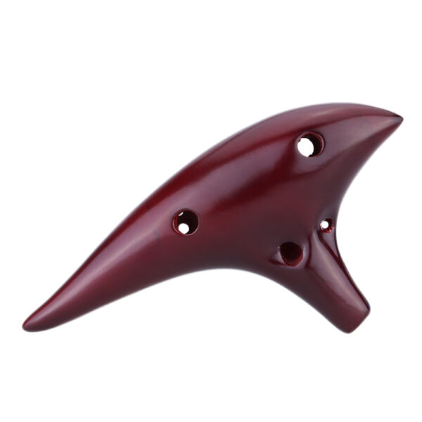 12 Holes Ceramic Ocarina Flute Alto C Smoked Burn Submarine Style Musical Instrument with Music Score 8