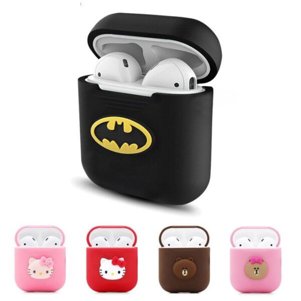 1PCS Cartoon Soft Silicone Case Maka Apple Airpods mkpuchi mkpuchi mkpuchi maka Apple AirPods Okwu ekwe ntị mara mma 3