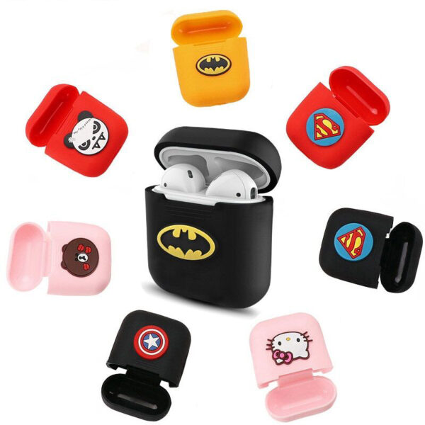 1PCS Cartoon Soft Silicone Case Maka Apple Airpods mkpuchi mkpuchi mkpuchi maka Apple AirPods Okwu ekwe ntị mara mma.