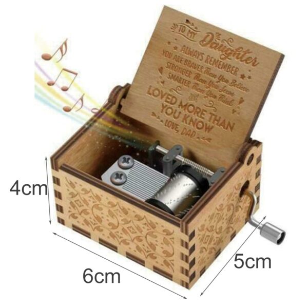 1pc Dad To Daughter You Are Loved More Than You Know Wooden Classical Music Box Hand 1