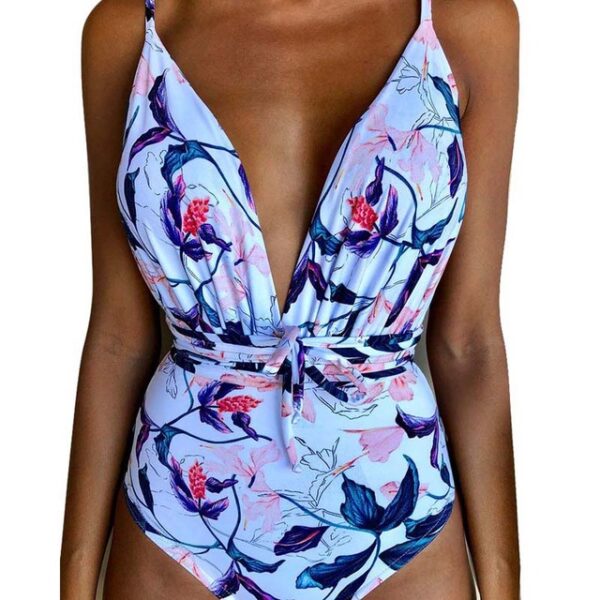 2019 New Women Sexy Print Brazilian One Piece Swimsuit Floral Retro Thong High Waist Bodysuit Backless 2.jpg 640x640 2