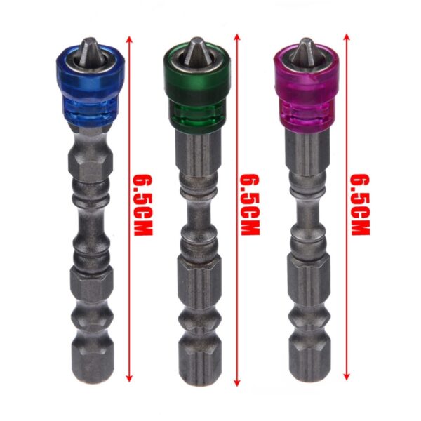 5Pcs Single Head Magnetic Screwdriver Bit Anti Slip Hex S2 PH2 Electric Screw Driver Set For 3