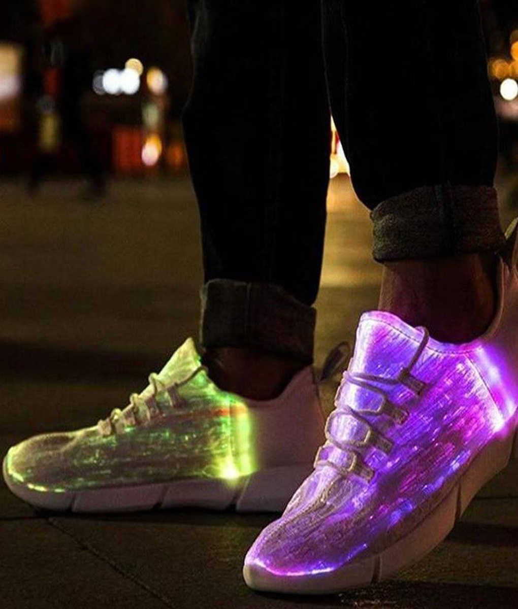 Girl Kid Boys Fiber Optic Led Shoes Usb Recharge Glowing Sneakers Light Up  Shoes