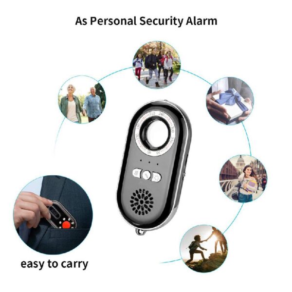 Anti Sp y Camera Detector Infrared Portable Personal Alarm 3in1 Functionality Defense Emergency Alert with 5