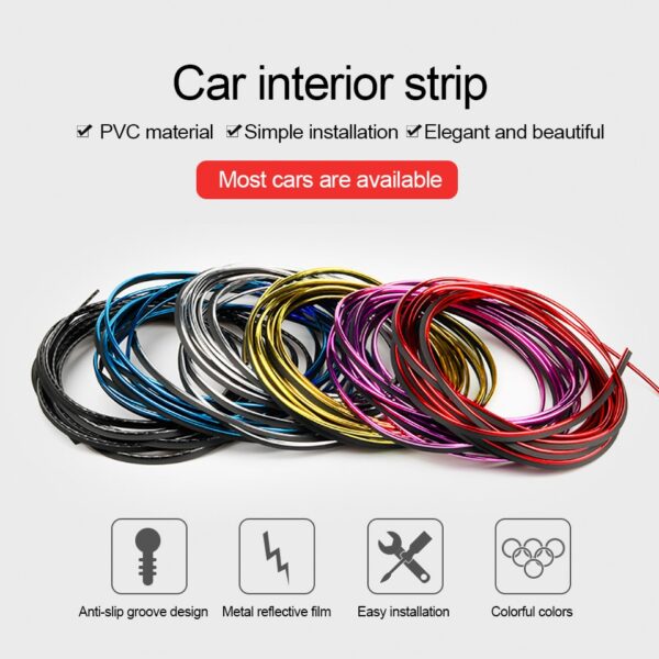 Car Styling 5M pcs Universal DIY Flexible Interior Decoration Moulding Trim Strips Car Central Control and 3