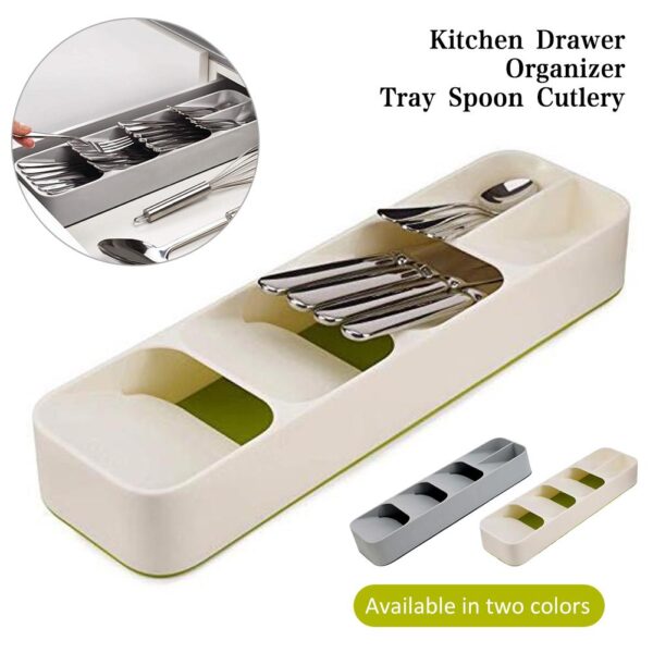 Creative Eco Friendly Kitchen Drawer Organizer Tray Spoon Knife Fork Cutlery Separation Finishing Storage Box Cutlery 1