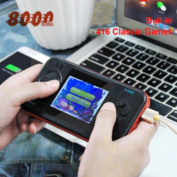 Handheld Gamepad Console Gaming Machine with 8000mAh Power Bank Buil in 416 Classic Games Game Playing 2 1