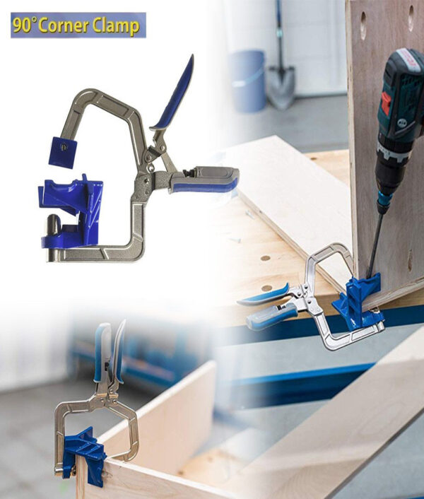 ISHOWTIENDA Auto adjustable Rugged 90 Degree Corner Clamp and Face Frame Woodwork Right Angle Clamp