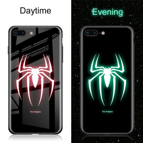 Marvel Avengers Cás Luminous Spiderman Batman Do Chás Gloine Noctilucous iPhone XS MAX XR Do iphone 4