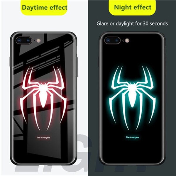 Marvel Avengers Cás Luminous Spiderman Batman Do Chás Gloine Noctilucous iPhone XS MAX XR Do iphone 4.jpg 640x640 4