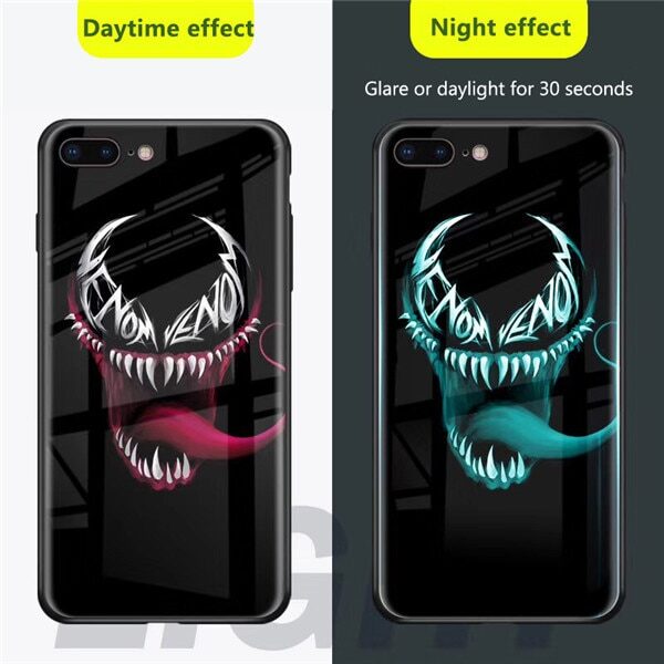 Marvel Avengers Batman Spiderman Luminous Case For iPhone XS MAX XR Noctilucous Glass Case For iphone 7.jpg 640x640 7