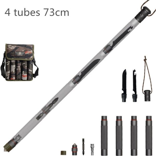 Outdoor Defense Tactical Stick Alpenstock Hiking Tool Camping Equipment Multifunctional Folding Survial Tools Army