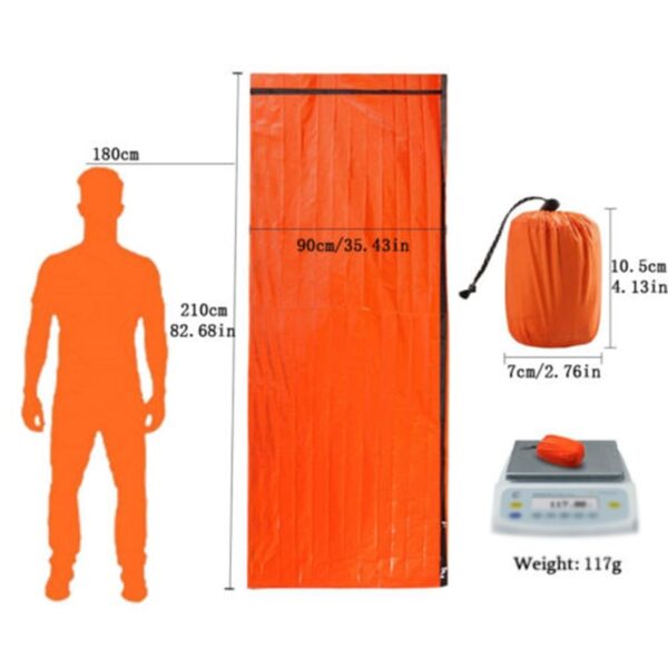 Outdoor Emergency Sleeping Bag Thermal Survival Camping Kufamba Mabhegi Mvura Isingapindiki 1