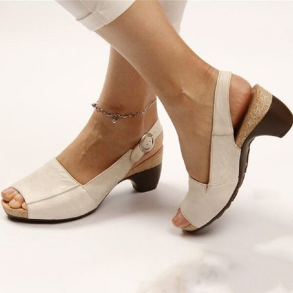 PU leather women roman sandals chunky mid heels vintage ladies shoes summer sexy open toe platform 3.jpg 640x640 3