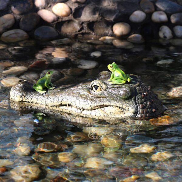 Pokich Floating Crocodile Head Pond Pool Water Garden Decorations High Quality Floating Resin Crocodile Head For 4