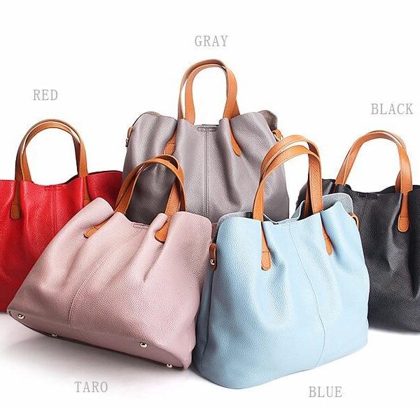 genuine leather handbags head layer cowhide litchi grain women handbags fashion portable shoulder messenger bags composite bags