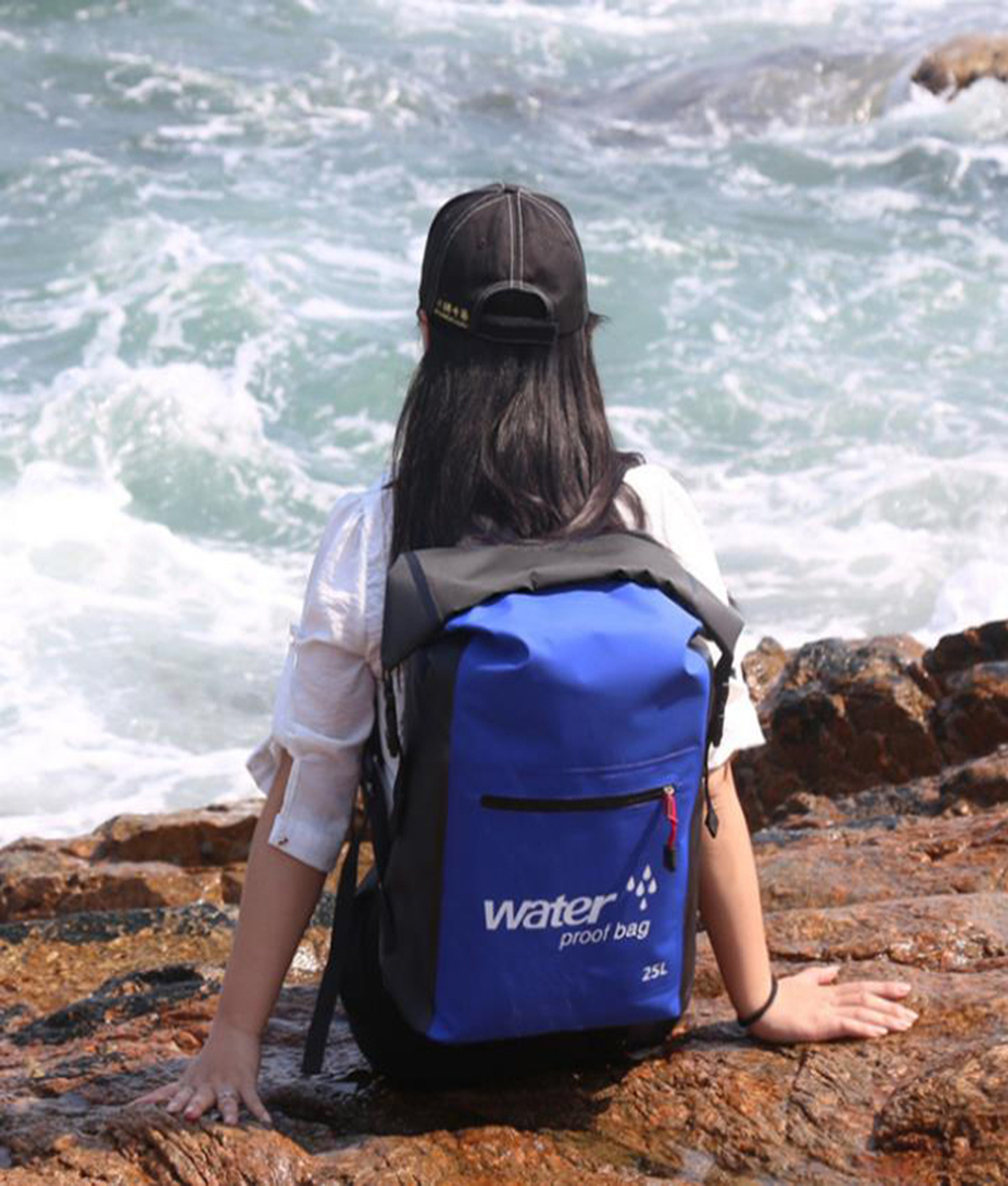 25L Outdoor Waterproof Swimming Bag Backpack Bucket Dry Sack Storage Bag Rafting 