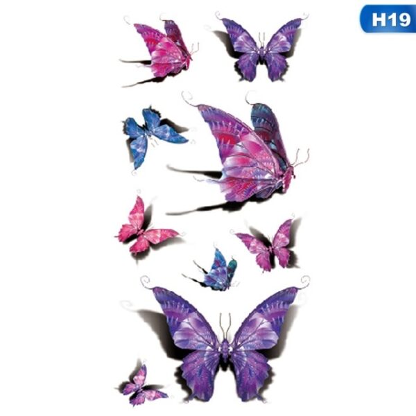 Tatuaj 3D Fluture Decalcomanii Body Art Decal Flying Butterfly Hârtie impermeabil Tatuaj temporar Fructe Animal Floare 18.jpg 640x640 18