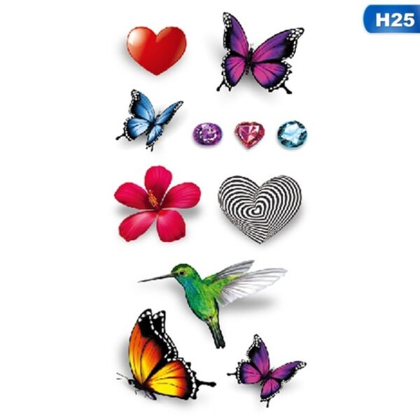 Tatuaj 3D Fluture Decalcomanii Body Art Decal Flying Butterfly Hârtie impermeabil Tatuaj temporar Fructe Animal Floare 24.jpg 640x640 24