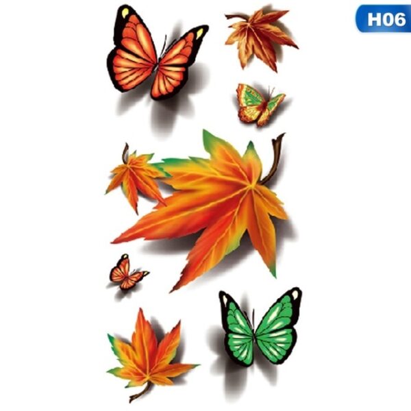 Tatuaj 3D Fluture Decalcomanii Body Art Decal Flying Butterfly Hârtie impermeabil Tatuaj temporar Fructe Animal Floare 5.jpg 640x640 5