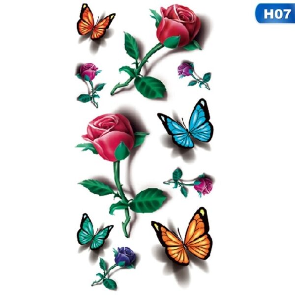 3D Butterfly Tattoo Decals Body Art Decal Flying Butterfly Waterproof Paper Temporary Tattoo Fruit Animal Flower 6.jpg 640x640 6