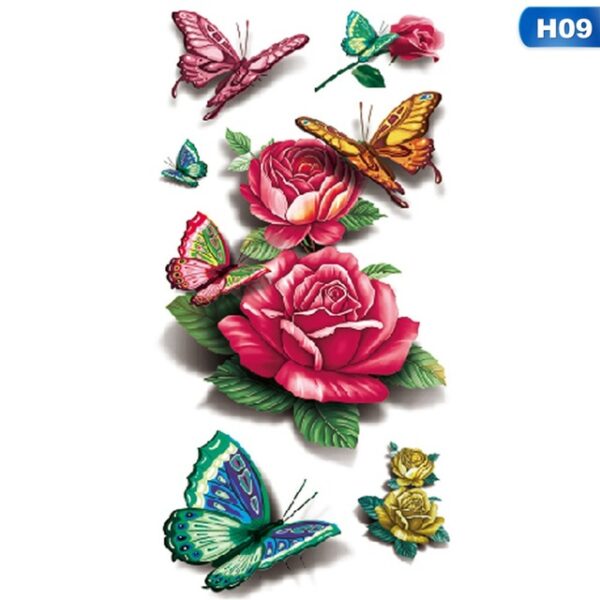 3D Butterfly Tattoo Decals Body Art Decal Flying Butterfly წყალგაუმტარი ქაღალდი დროებითი ტატუ Fruit Animal Flower 8.jpg 640x640 8