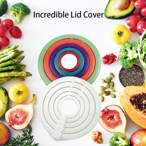 5PCS Vacuum Fresh keeping Cover Five piece Suit Incredible Lid Cover Food Preservation Cover 18cm Fresh 1