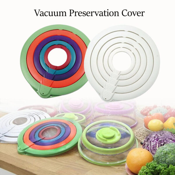 5PCS Vacuum Fresh keeping Cover Five piece Suit Incredible Lid Cover Food Preservation Cover 18cm Fresh 6