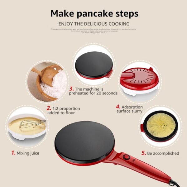 ANIMORE Electric Crepe Maker Pizza Pancake Machine Non stick Griddle Baking Pan Cake Machine Umukuka kuka 5