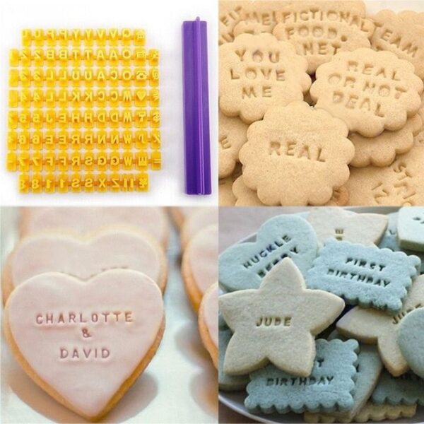 Alphabet Letter Number Cookie Press Stamp Embosser Cutter Fondant Mould Cake Baking Molds