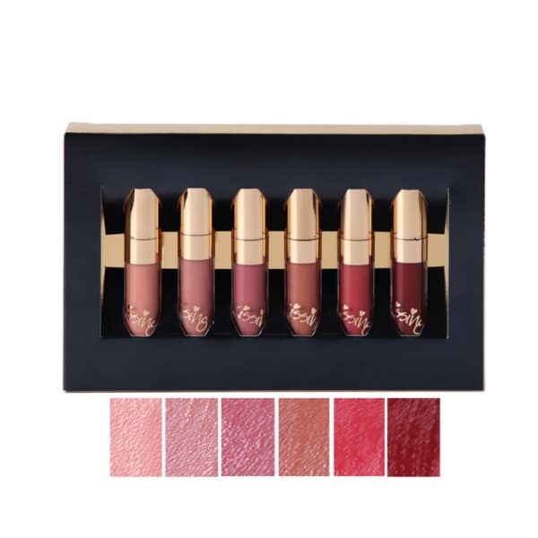 BEAUTY GLAZED 6pcs Set Liquid Lipstick Lip Gloss Professional Makeup Matte Lipstick Lip Kit දිගු කල් පවතින 3