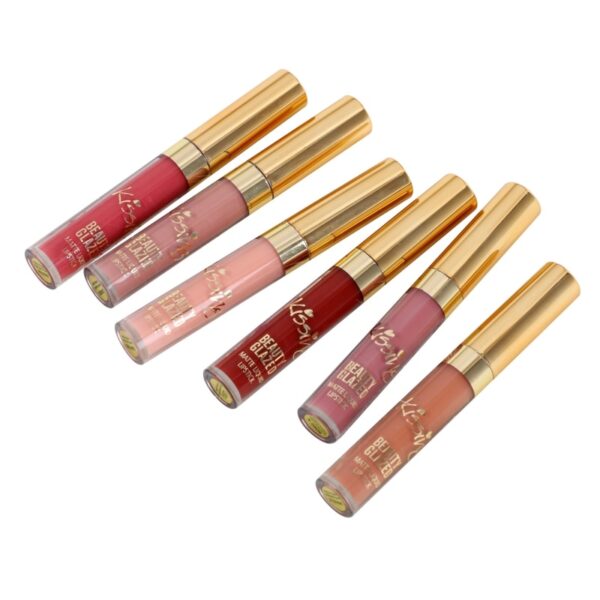 BEAUTY GLAZED 6pcs Set Liquid Lipstick Lip Gloss Professional Makeup Matte Lipstick Lip Kit දිගු කල් පවතින 4