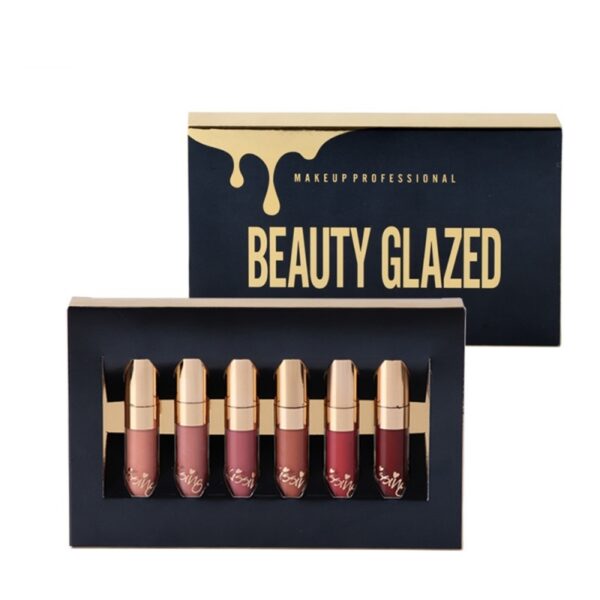 BEAUTY GLAZED 6pcs Set Liquid Lipstick Gloss Lip Lip Makeup Professional Matte Lipstick Lip Kit Long Lasting 5