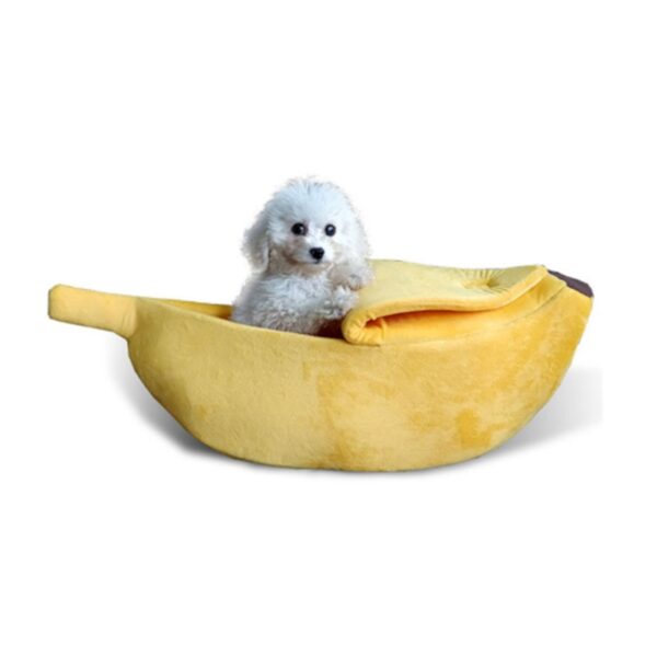 Banana Cat Bed House Cozy Cute Banana Puppy Cushion Kennel Warm Portable Pet Basket Supplies Mat 2