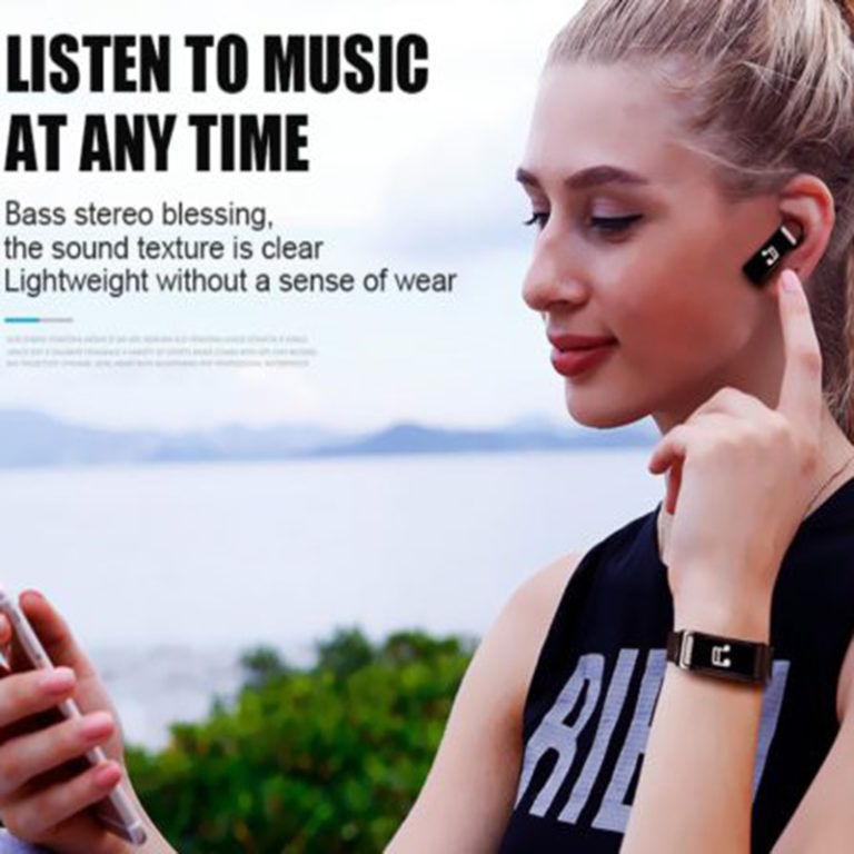 2-in-1 Smart Bracelet with Bluetooth Earphone - Not sold in stores
