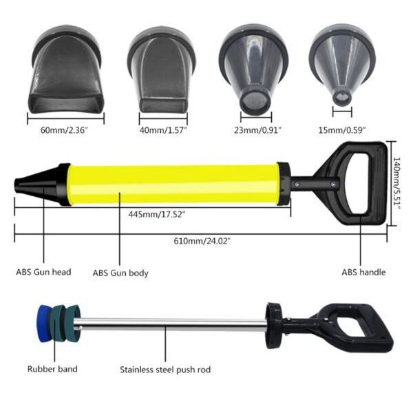 Caulking Gun Cement Lime Pump Grouting Mortar Sprayer Applicator Grout Filling Tools With 4 Nozzles 649E