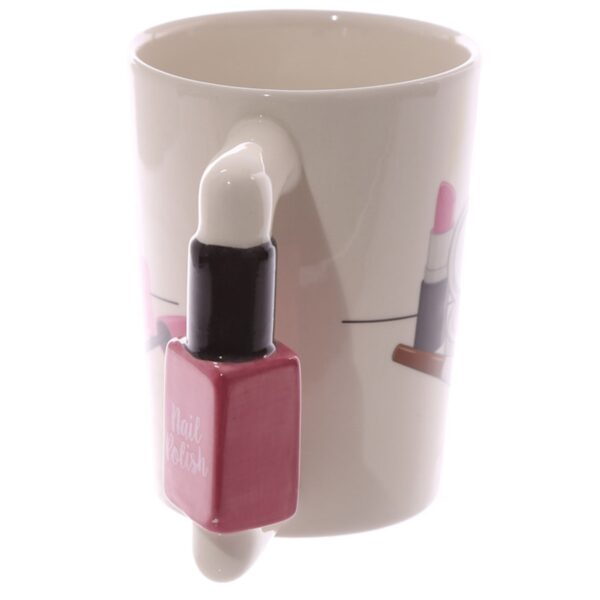 Creative Ceramic Mug Girl Tools Beauty Kit Espesyal nga Nail Polish Handle Tsa Coffee Mug Cup Personalized 1