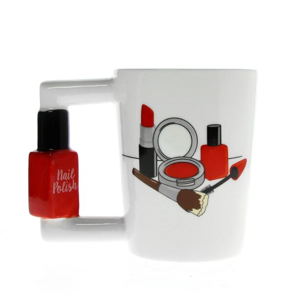 Creative Ceramic Mug Girl Tools Beauty Kit Espesyal nga Nail Polish Handle Tsa Coffee Mug Cup Personalized 2