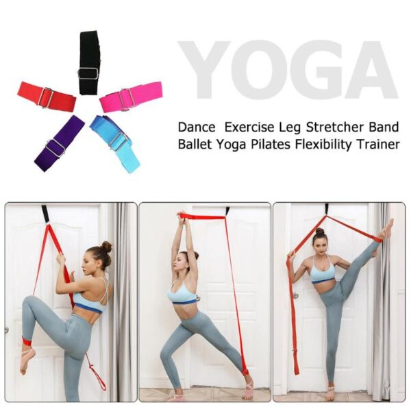 Door Adjustable Sports Yoga Ballet Band Dance Gymnastic Exercise Rope Soft Tension Stretching Strap Leg Stretcher 2