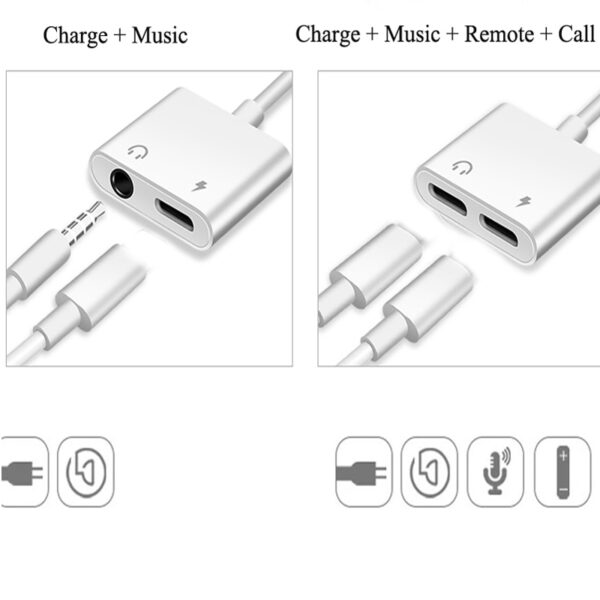 For Lightning to 3 5mm Headphones Audio Adaptador For iPhone 7 X 8 For Lightning Aux 1