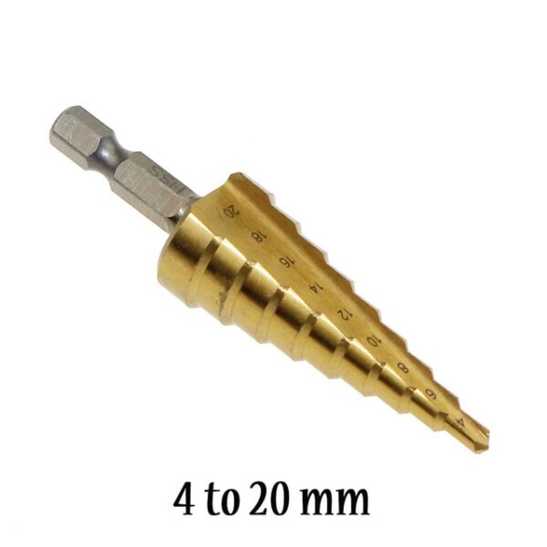 Metal Drill 4 12 20 32mm Step Drill Bit Spiral Flute HSS Steel Cone Titanium Coated 1.jpg 640x640 1