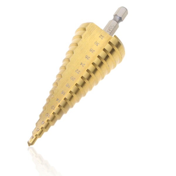 Metal Drill 4 12 20 32mm Step Drill Bit Spiral Flute HSS Steel Cone Titanium Coated 3