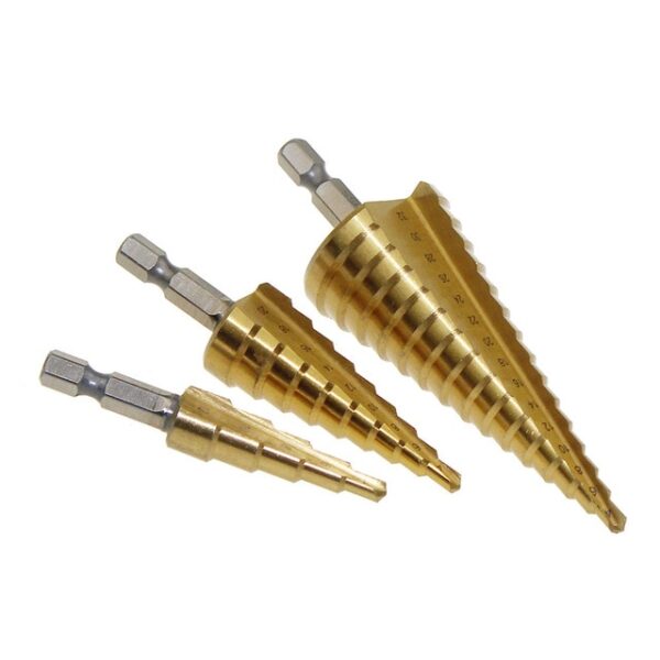 Metal Drill 4 12 20 32mm Step Drill Bit Spiral Flute HSS Steel Cone Titanium Coated 3.jpg 640x640 3